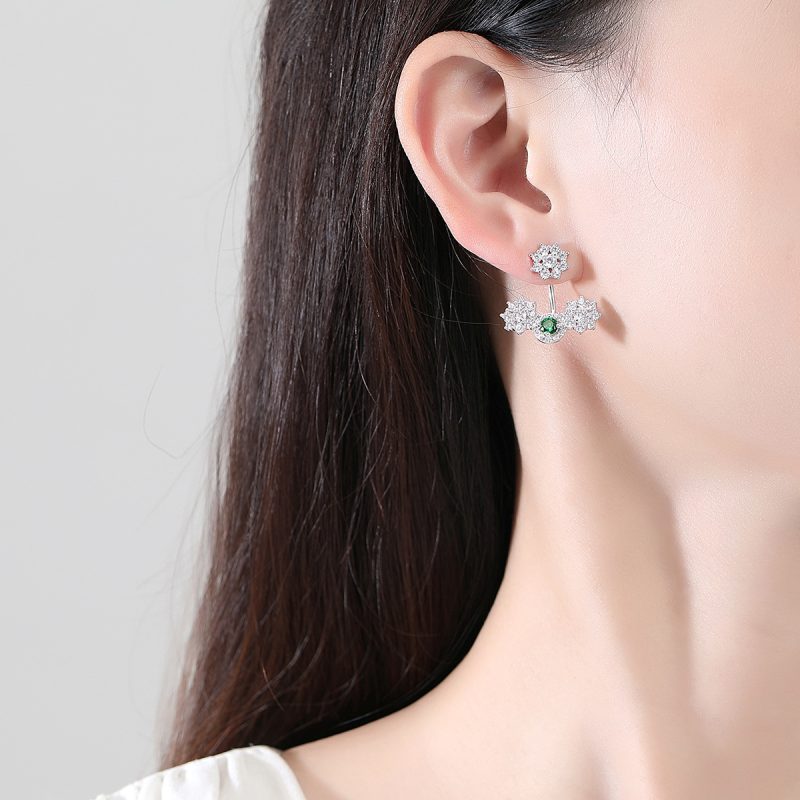 2019 New Fashion Jewelry CZ Flower Stud Earrings