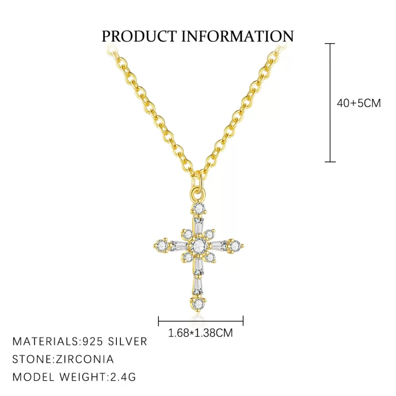 Factory-direct 925 Silver Diamonds Cross Jewelry Set