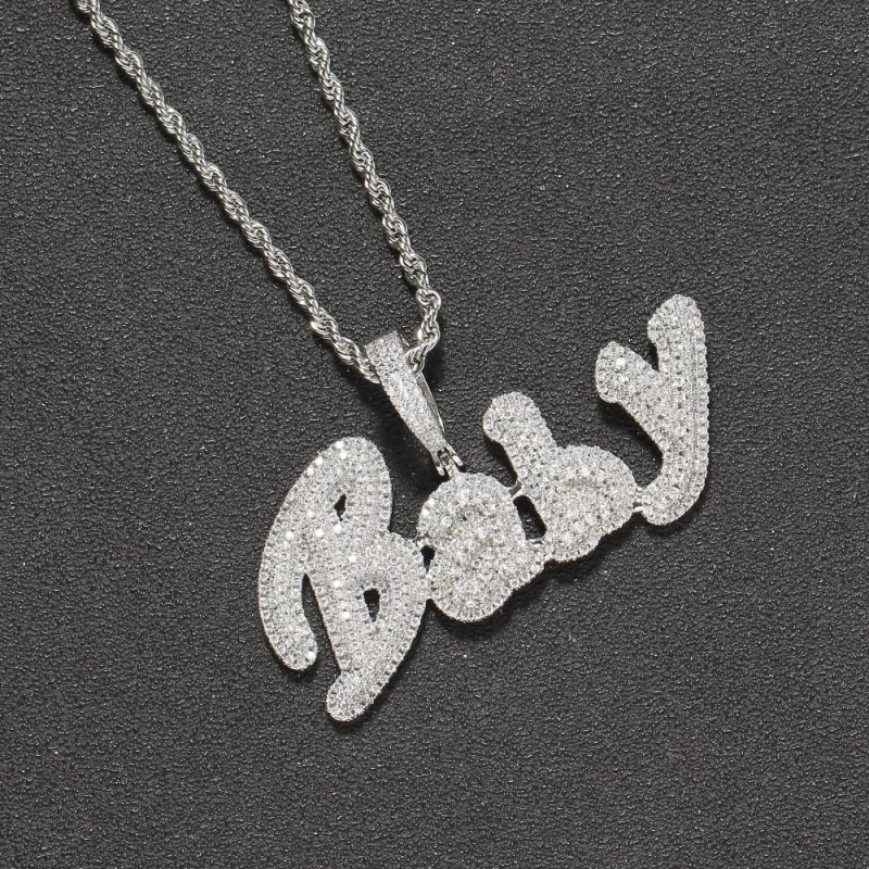 CP23 Customized Jewelry A-Z CZ Letters Pendant Necklace