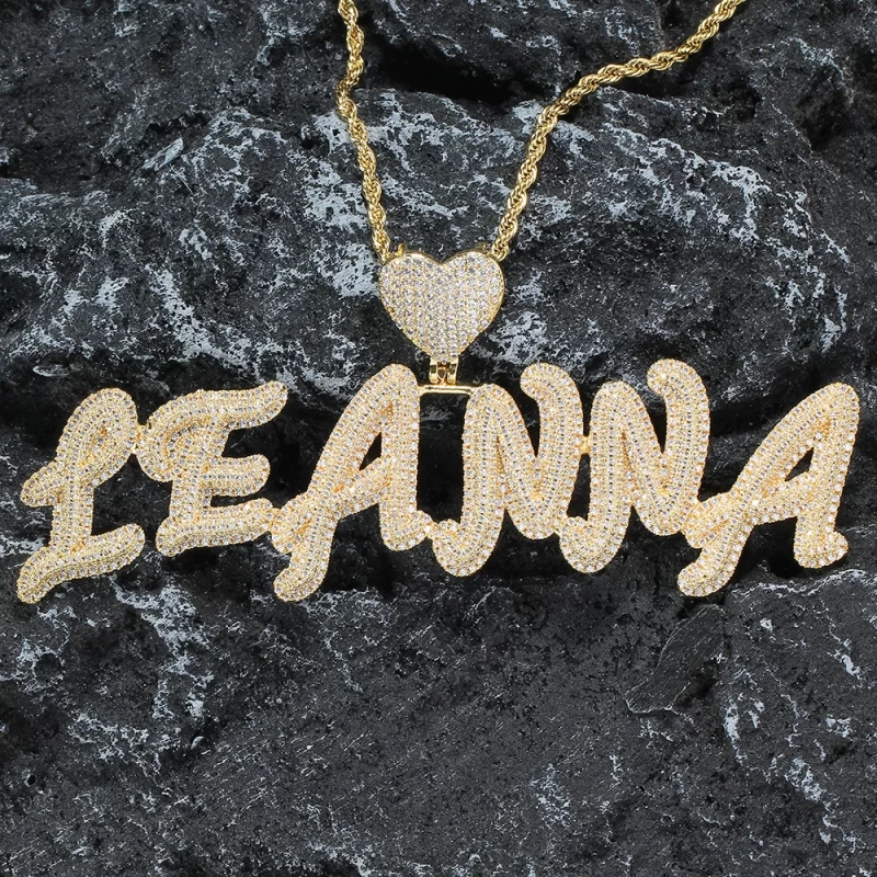 CP26 Customized Jewelry A-Z CZ Letters Heart Necklace