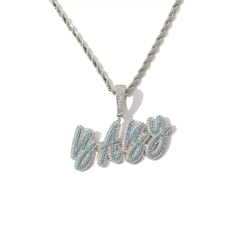 CP34 Customized Jewelry Unique A-Z CZ Letters Hiphop Necklace