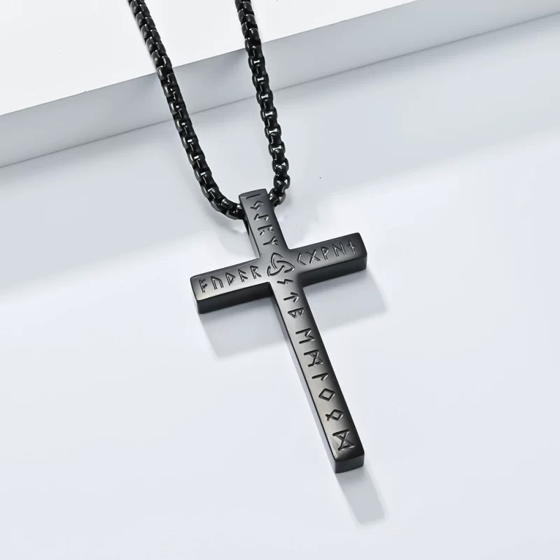 27g Enamel Stainless Steel Cross Pendant Necklace