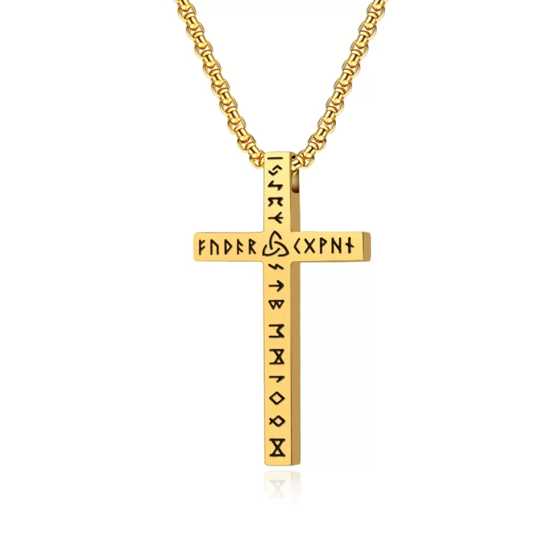 27g Enamel Stainless Steel Cross Pendant Necklace