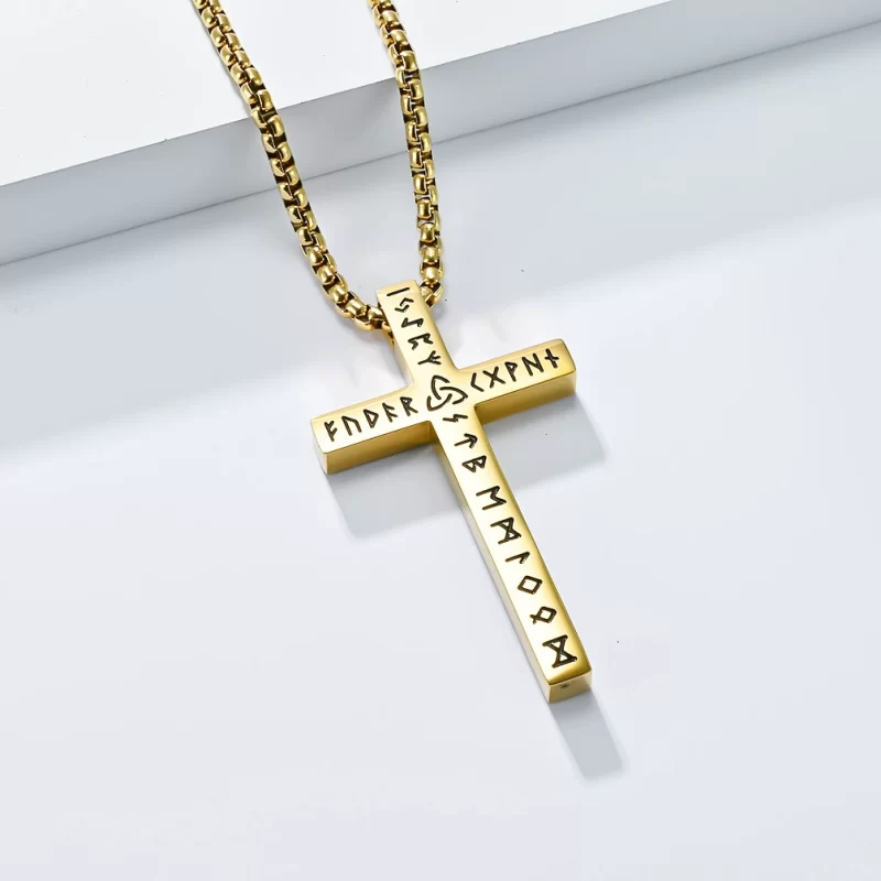 27g Enamel Stainless Steel Cross Pendant Necklace