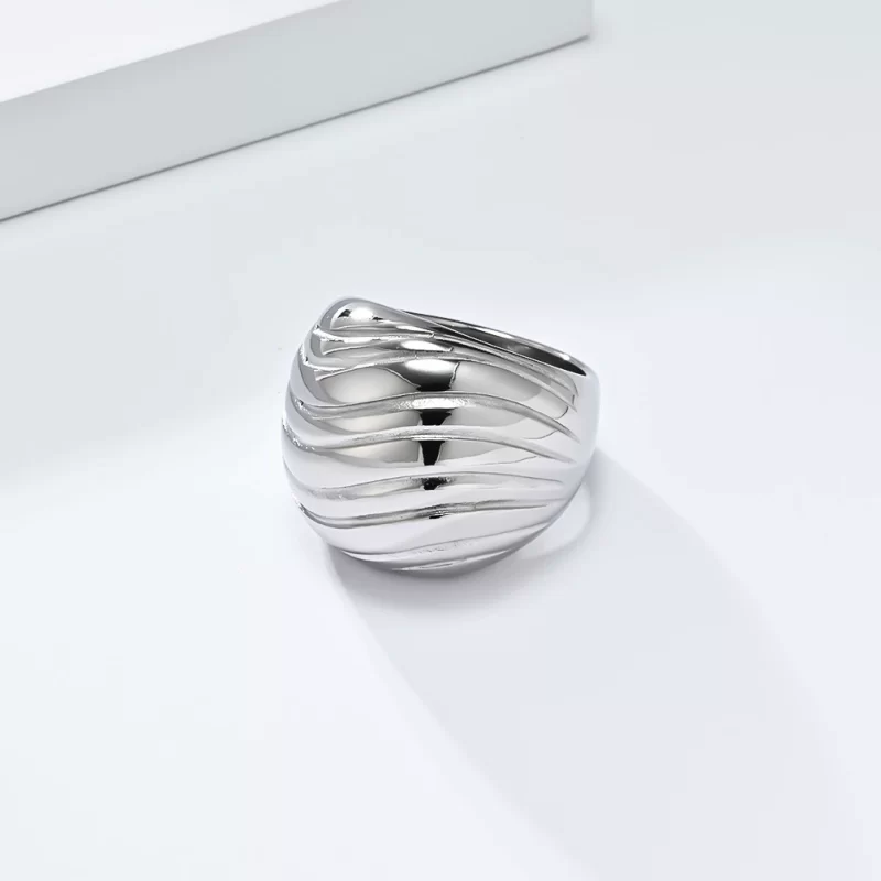 23mm Stainless Steel Threads Ring for Women