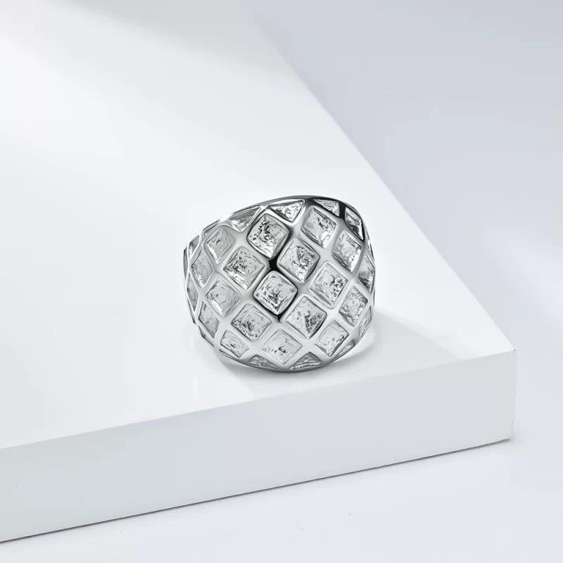 Stainless Steel Squares Ring for Women