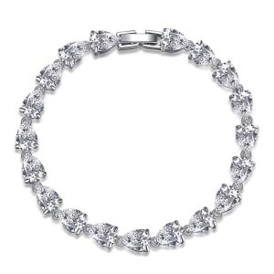 Brass Fashion 6mm Teardrop Diamonds Bracelet
