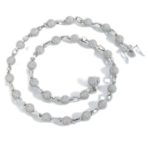 Unisex Hiphop 8mm Brass Diamond Balls Necklace Bracelet