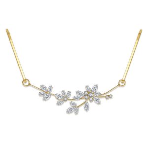 105mm Brass White CZ Flowers Hair-clip
