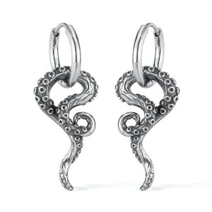 Men's Stainless Steel Starfish Hoop Earrings
