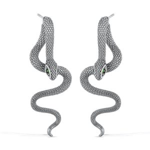 48.8mm Men's Stainless Steel Snake Stud Earrings
