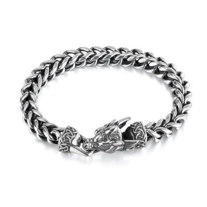 Men's Stainless Steel Chains Chinese Dragon Bracelet