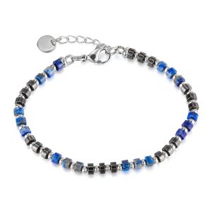 Handmade Stainless Steel 4mm Gemstones Bracelet