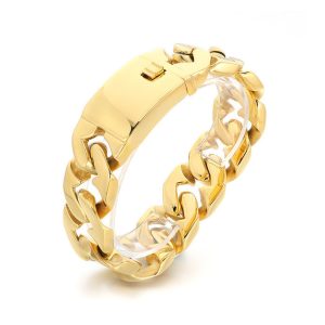 163g Heavy Polished Stainless Steel Cuban Chains Bracelet