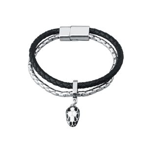 Unisex Hiphop Brass Leathers Snake Charm Bracelet