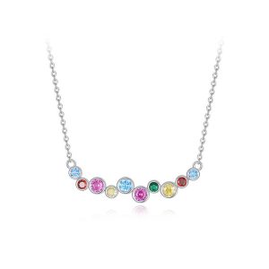 925 Silver Dopamine Sugar CZ Stick Choker Necklace