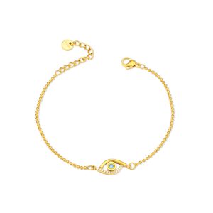 Stainless Steel 10mm CZ Eyes Charm Bracelet