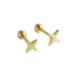 4mm 925 Silver Star Ball Stud Earrings