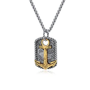 Hiphop Style Stainless Steel Anchor Pendant Necklace