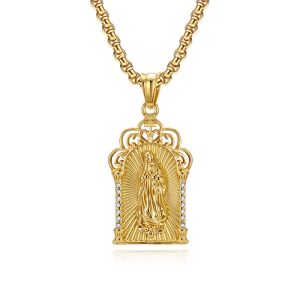 Men's Religious Stainless Steel Jesus Pendant Necklace
