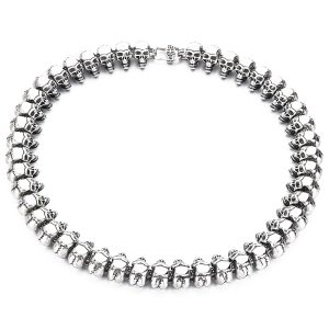 Men's Hiphop Stainless Steel Skulls Chain Necklace