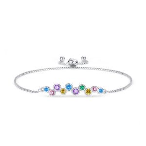 925 Silver Dopamine Sugar CZ Stick Charm Bracelet