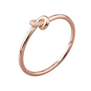 Luxury Brass Diamonds Knot Hinged Bracelet