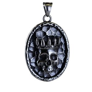 Punk Style Stainless Steel Oval Skull Pendant