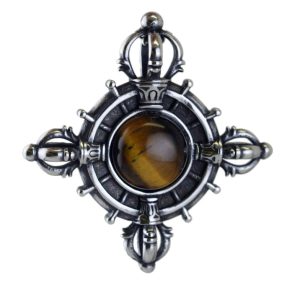 Punk Style Stainless Steel Vajra Pestle Devil Eyes Pendant