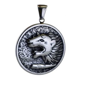 Viking Style Stainless Steel Wolf Head Pendant