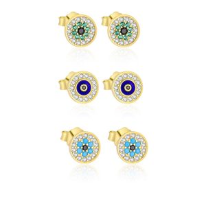 9mm 925 Silver Colored Diamond Flower Stud Earrings