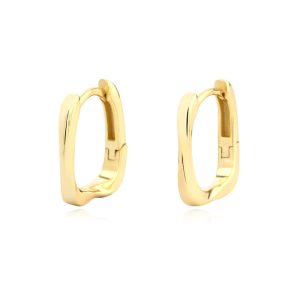 13.6mm 925 Silver Square Hoop Earrings