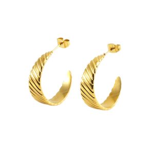 25mm Stainless Steel Cuff Stud Earrings
