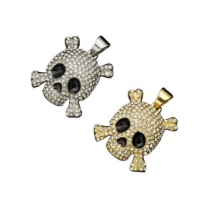 Men's Hiphop Stainless Steel CZ Skull Pendant