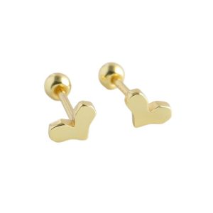 5.8x3.9mm 925 Silver Heart Stud Earrings