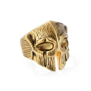 Hiphop Stainless Steel Spartan Warrior Skull Ring