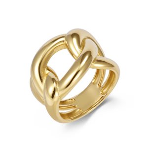 Women's 18mm Stainless Steel Hollow Links Ring