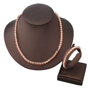 6mm Unisex Brass Rivets Necklace Bracelet Set