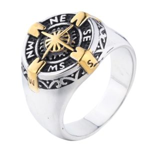 Men's 18mm Stainless Steel Claws Star Ring