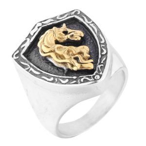 Men's 22mm Stainless Steel Seahorse Ring