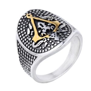Men's 23mm Stainless Steel Triangles Ring