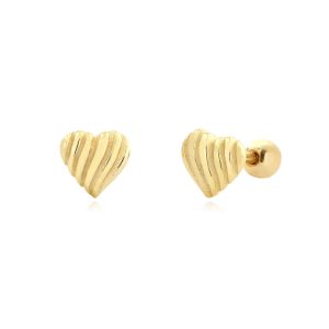 5.2mm 925 Silver Heart Screwing Ball Stud Earrings