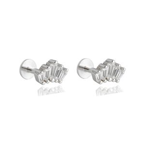 925 Silver Geometric Diamonds Stud Earrings
