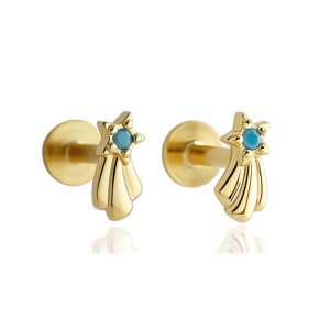 925 Silver Blue CZ Star Stud Earrings