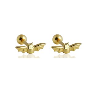 925 Silver 9.2mm Bat Wings Stud Earrings