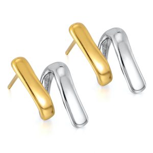 Stainless Steel Cuff Circle Stud Earrings