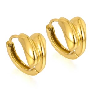 Stainless Steel Teardrop Cuff Hoop Earrings