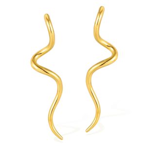 62mm Stainless Steel Snake Stud Earrings