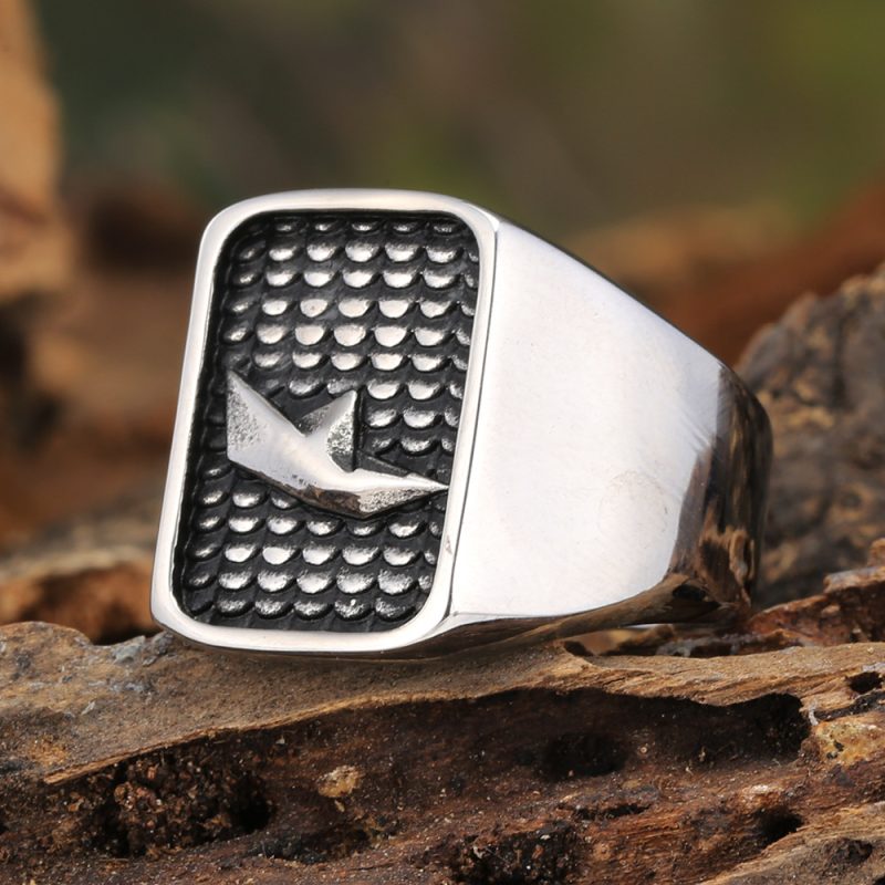 Punk Style Stainless Steel Boat Ring