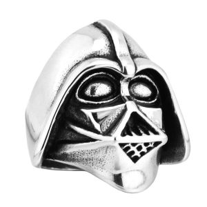 Punk Style Antique Stainless Steel Black Warrior Ring